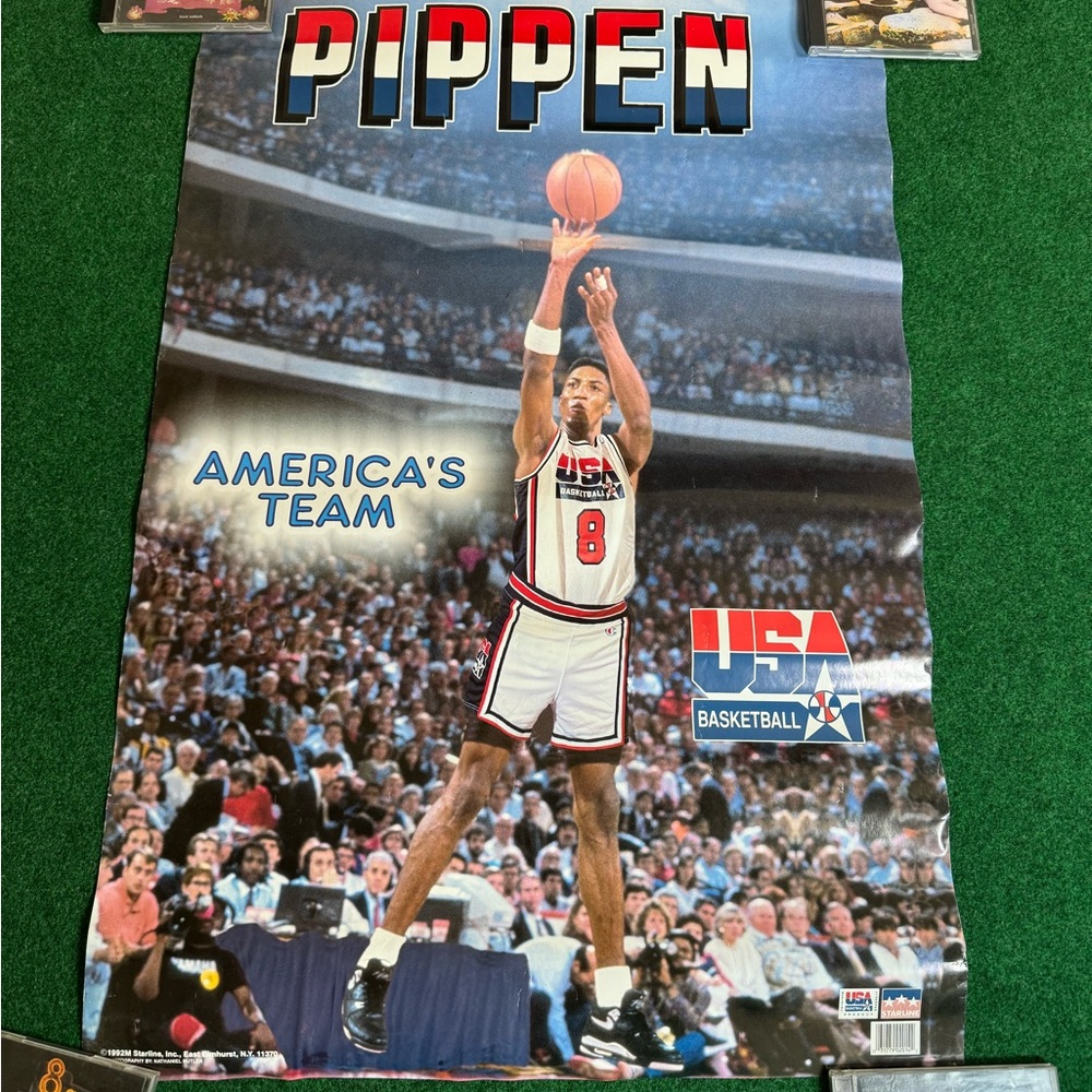 extremely rare 1992 90s Scottie Pippen Chicago Bulls poster nba basketball 22x34